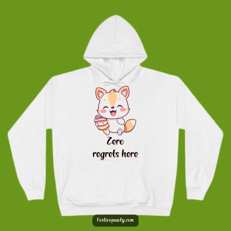 Funny Enthusiastic Animal Cake Hoodie - Cozy Character Dessert Lover Funny Gift