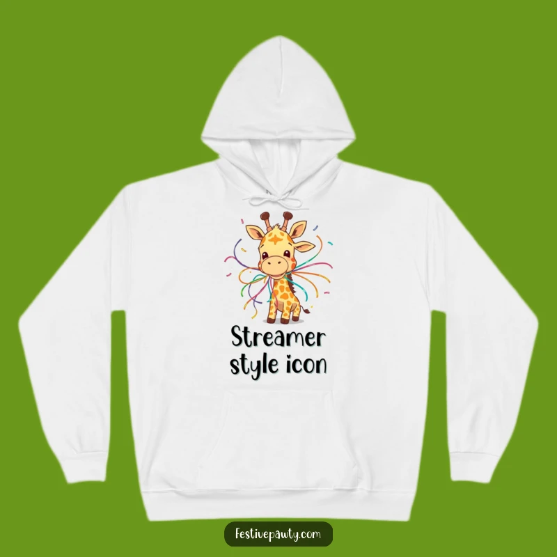 Funny Giggle Giraffe Streamer Hoodie - Cozy Party Fun, Perfect Gift!