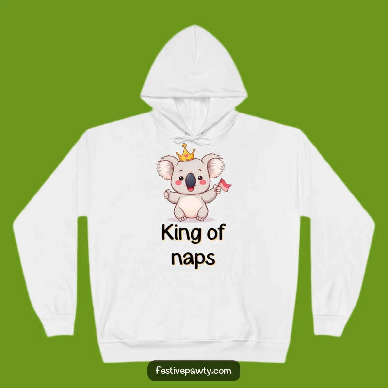 Funny Koala King Hoodie - Cozy Royal Comfort and Fun