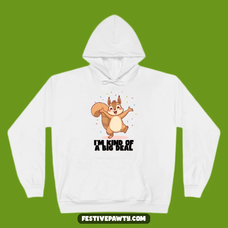 Funny Squirrel Cartwheel Hoodie: Cozy Up in This Hilarious Confetti Celebration Sweatshirt