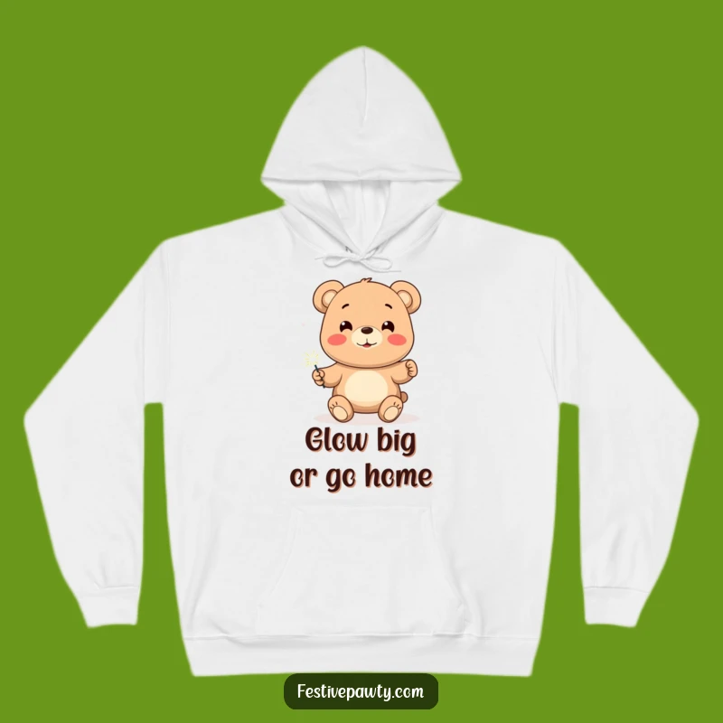 Cozy Bear Sparkler Celebration Hoodie: Warm & Fun, Perfect Humorous Gift