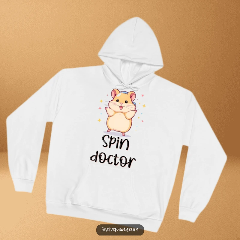 Funny Hoodie featuring a playful hamster in a glittering disco ball costume, caught in an energetic and dazzling spin, perfect for warm celebrations.
