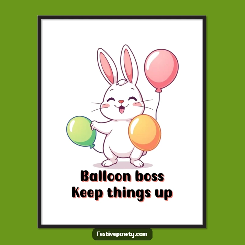 Free Printable Wall Art: Juggling Rabbit Decor Downloadable for Whimsical Spaces