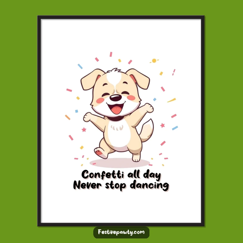 Free Printable Wall Art: Funny Dancing Dog Downloadable Decor for Happy Homes