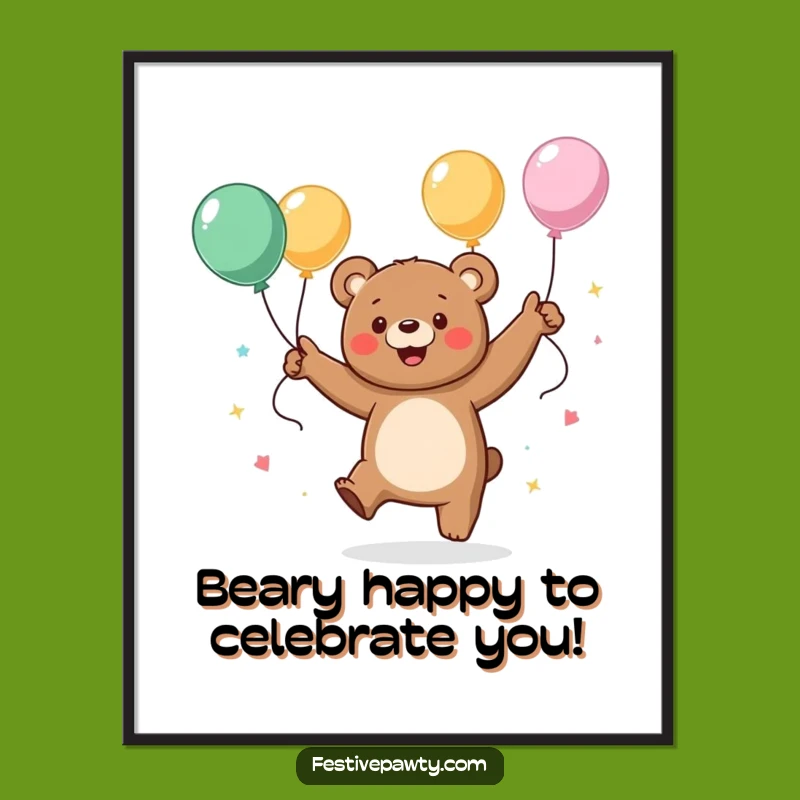 Free Printable Dancing Bear Wall Art - Funny Downloadable Decor for Any Room