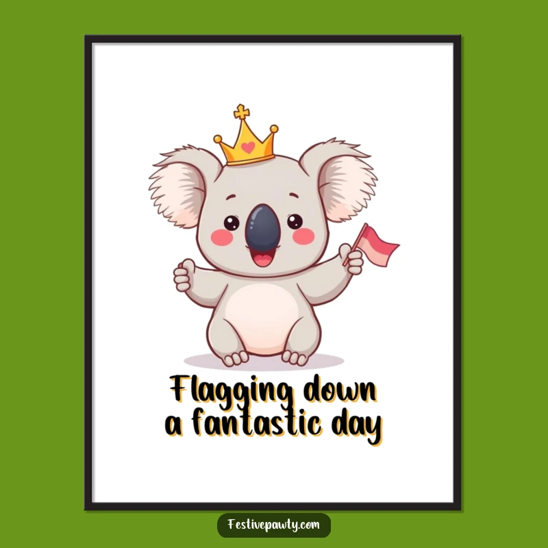 Free Printable Koala Art: Giddy Royal Decor for a Whimsical, Cheerful Space