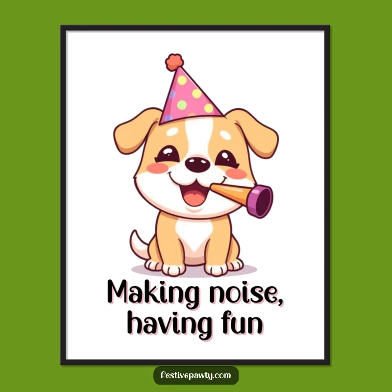 Free Printable Wall Art: Cheerful Dog Party Animal - Funny Downloadable Decor