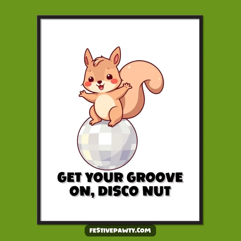 Free Printable Wall Art: Disco Squirrel Dancing - Humorous Downloadable Party Decor!