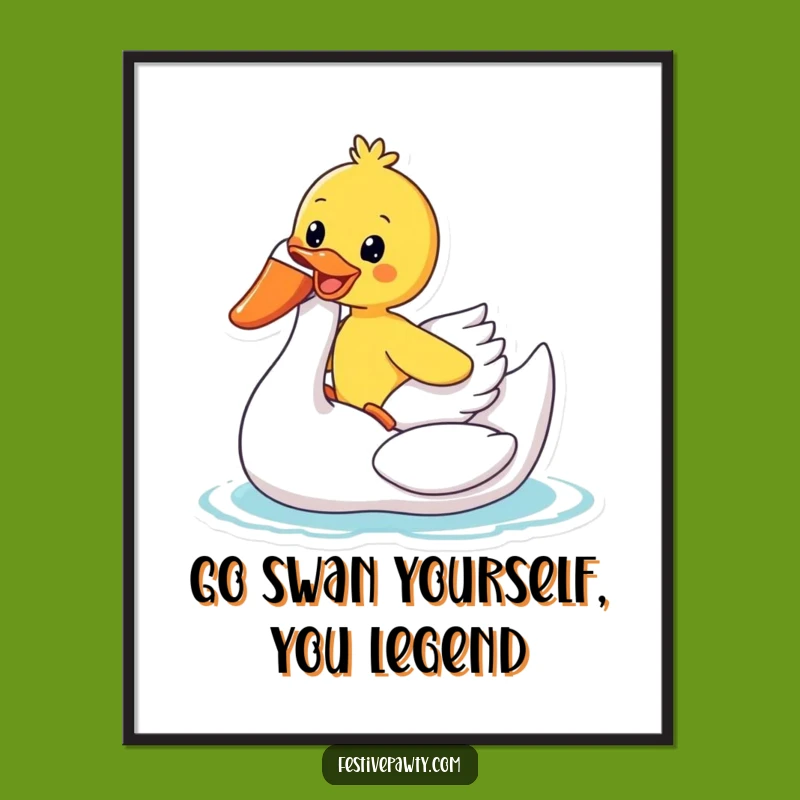 Free Printable Wall Art: Duck Swan Ride Art, Downloadable Fun!