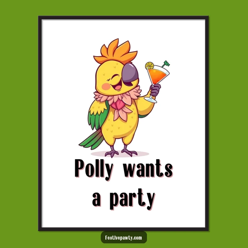 Free Printable Wall Art: Party Parrot Vibes! Fun Downloadable Decor Gift