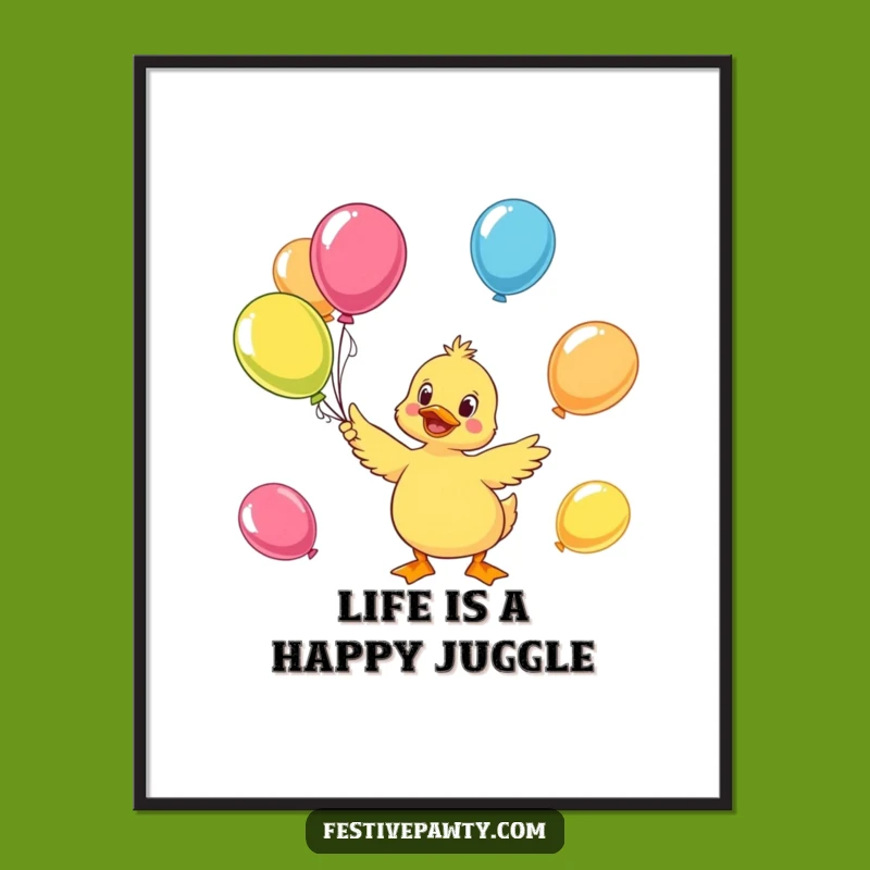 Funny Duck Balloon Art: Free Printable Cheerful Vibes for Your Wall!