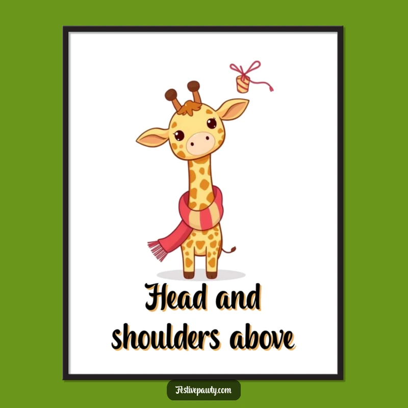 Festive Giraffe Party Art: Free Printable Wall Decor Downloadable Gift