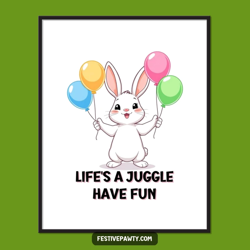 Funny Free Printable Rabbit Art - Playful Downloadable Decor for Walls