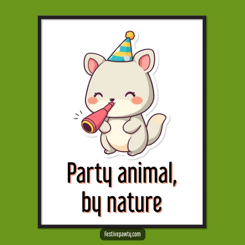 Free Printable Animal Wall Art - Funny Party Noisemaker Downloadable Art for Festive Decor