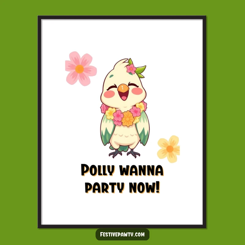 Free Printable Wall Art: Giggling Parrot Tropical, Fun Downloadable Decor