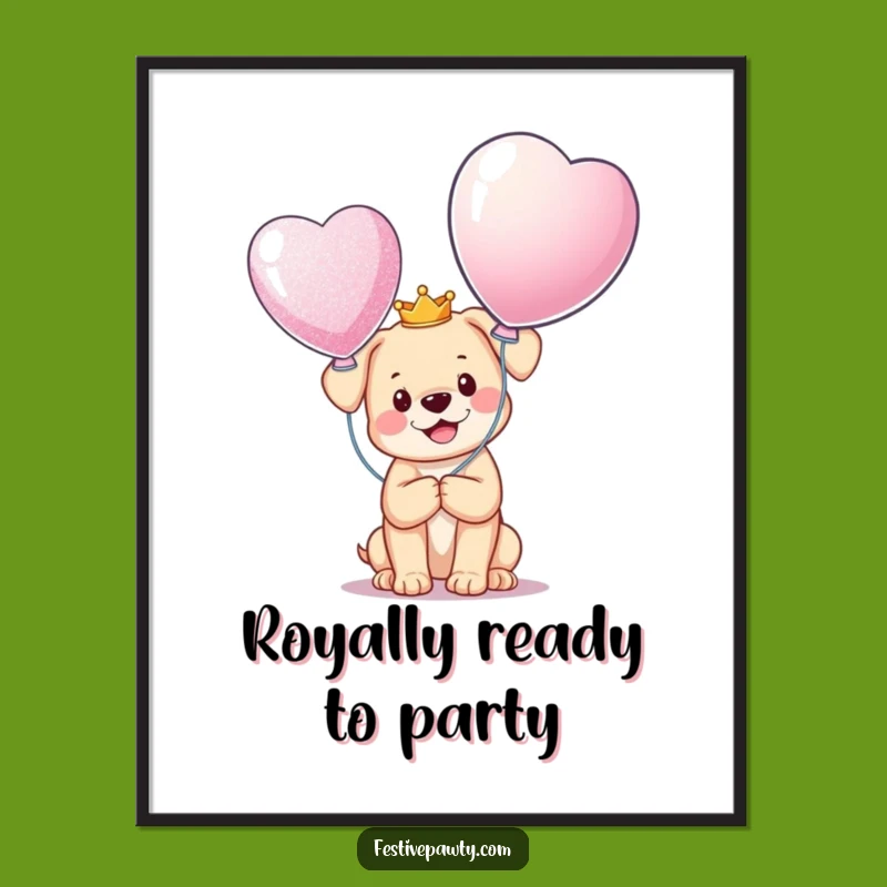 Free Printable Wall Art: Royal Puppy King! Whimsical Downloadable Decor Gift