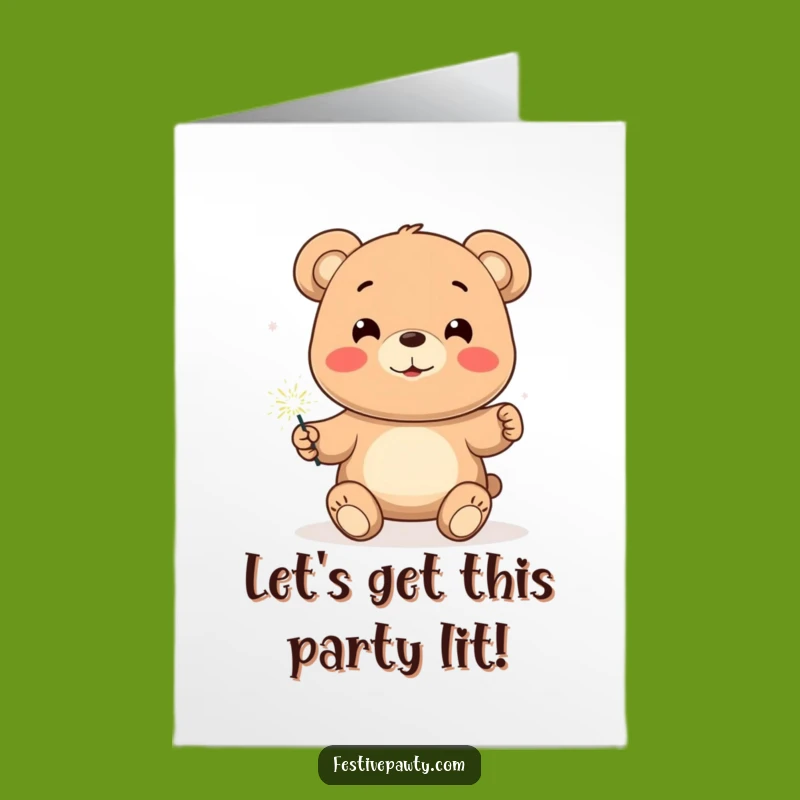 Bear Sparkler Birthday Card - Free Printable & Funny Downloadable Greeting