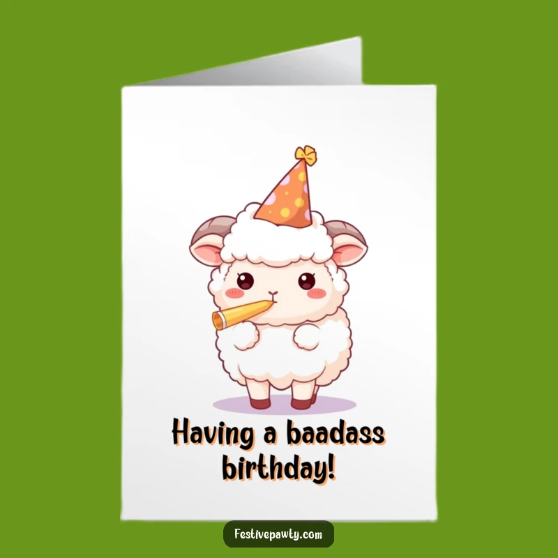 Fluffy Sheep Birthday Bash Card: Free Printable Party Horn Fun!