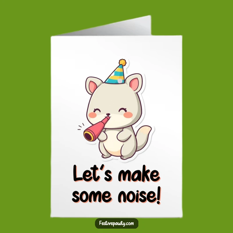 Free Printable Animal Party Hat Birthday Card - Funny Noisemaker Downloadable Greeting for a Blast