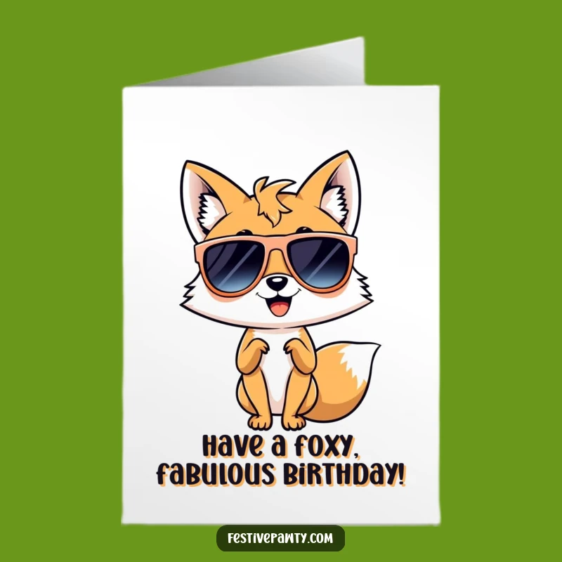 Free Printable Birthday Card: Diva Fox Glam Downloadable Gift for the Fabulous