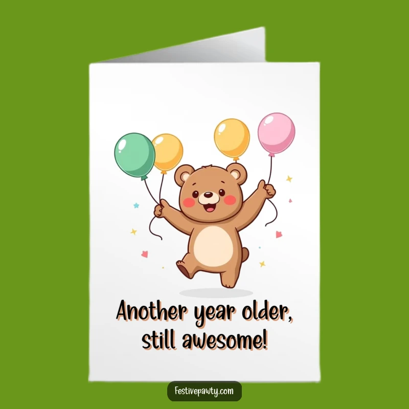 Free Printable Dancing Bear Birthday Card - Funny Downloadable Gift for Him or Her