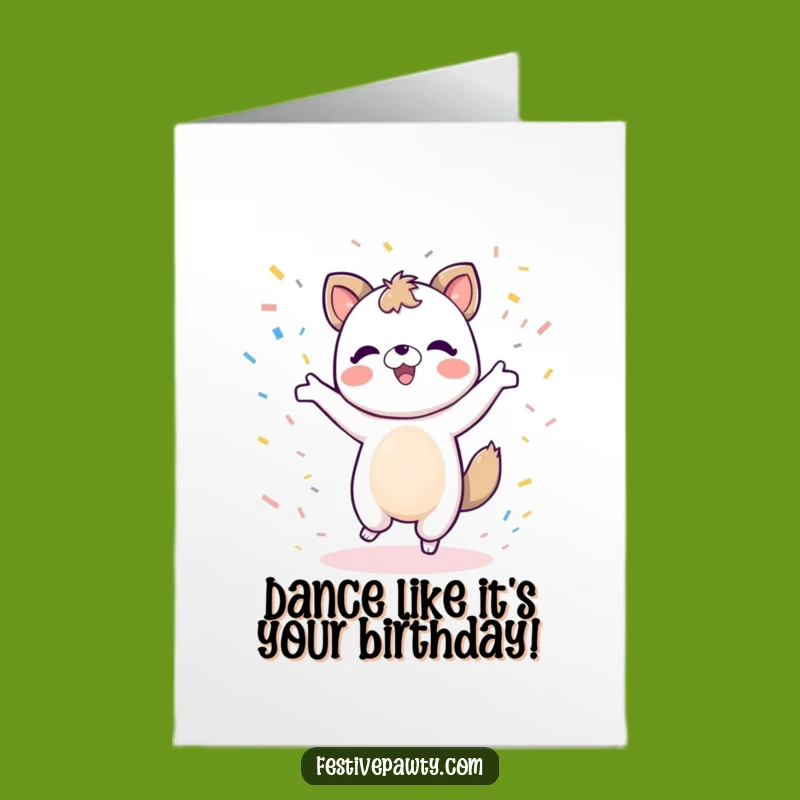 Free Printable JUBILANT animal Birthday Card - Funny Dancing Confetti Downloadable Gift