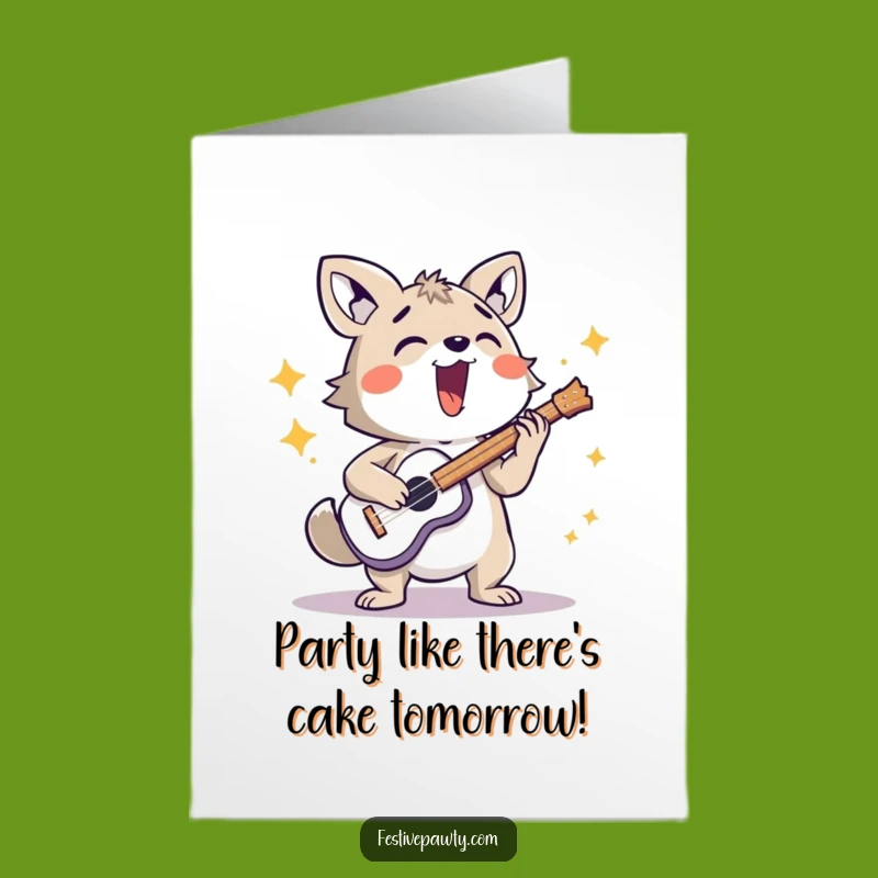 Free Printable Birthday Card: Loud Animal Musician Funny Downloadable Gift