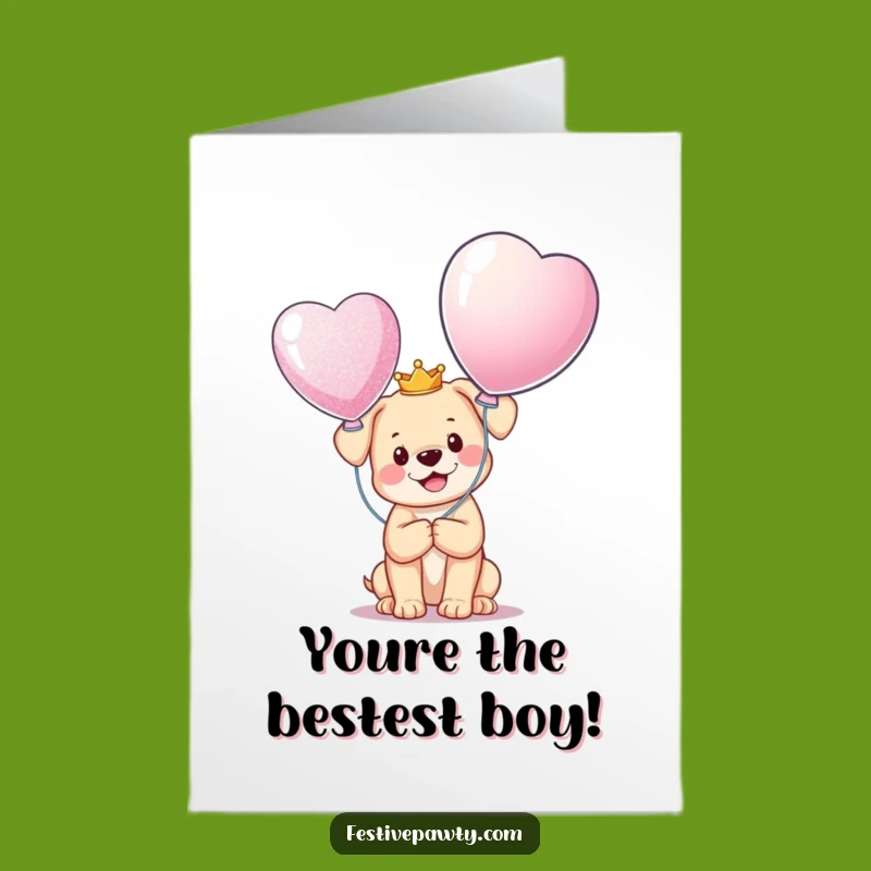 Free Printable Congrats Card: Crowned Puppy King! Celebratory Downloadable Gift