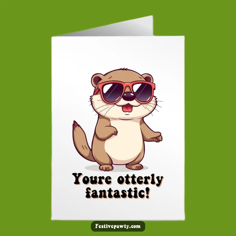 Free Printable Congrats Card: Funky Otter Shimmy Downloadable Gift for Achieving Goals