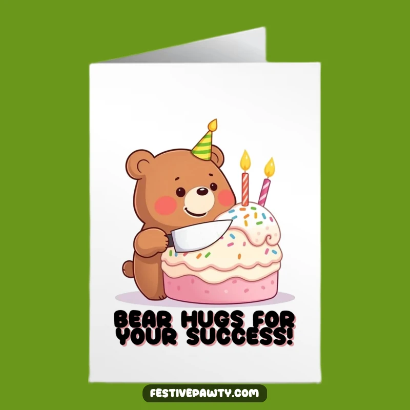 Free Printable Congratulations Card: Beary Happy Celebration Downloadable Gift for Big Wins