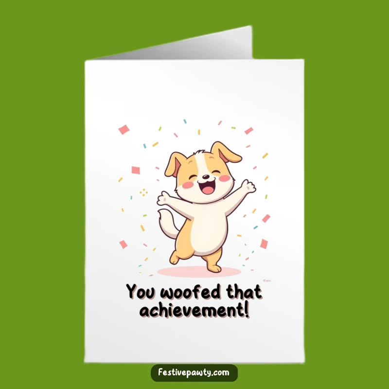 Free Printable Congratulations Card: Dancing Dog, Confetti Blast, Funny Downloadable Gift