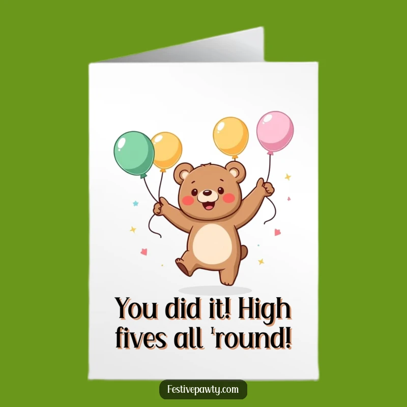 Free Printable Dancing Bear Congrats Card - Hilarious Downloadable for Any Achievement
