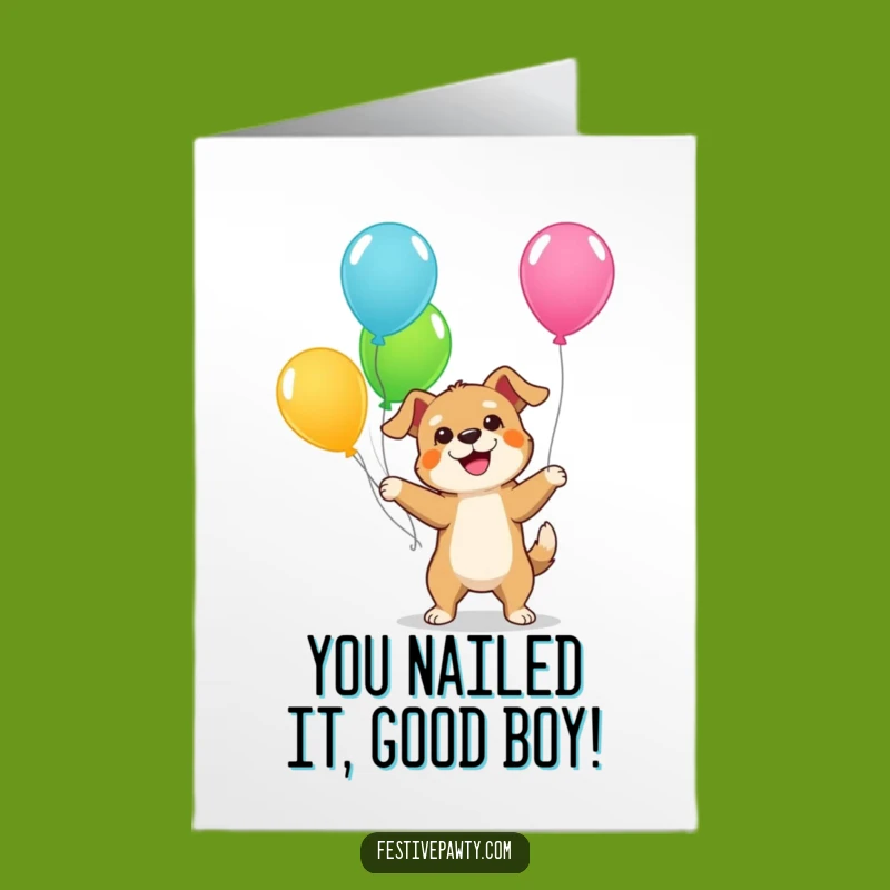 Free Printable Dog Congrats Card: Juggling Joy Downloadable Celebration Gift