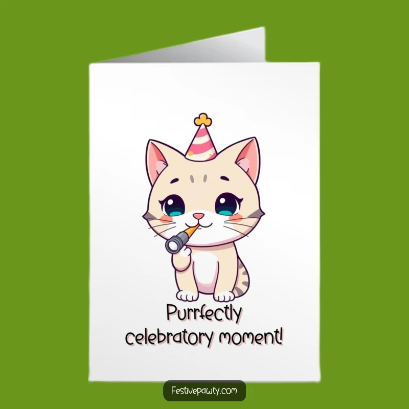 Free Printable Cat Congrats Card: Party Time Joy Downloadable Winner's Gift