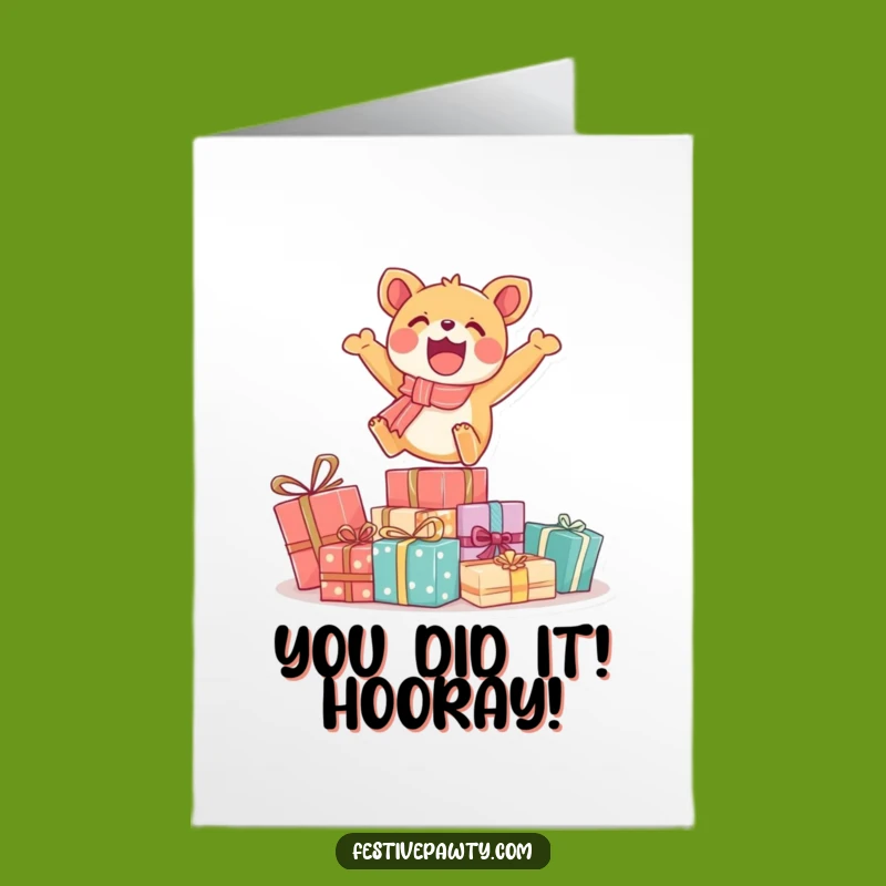 Free Printable Congrats Card: Joyful Gift Leap Animal - Celebrate Big!