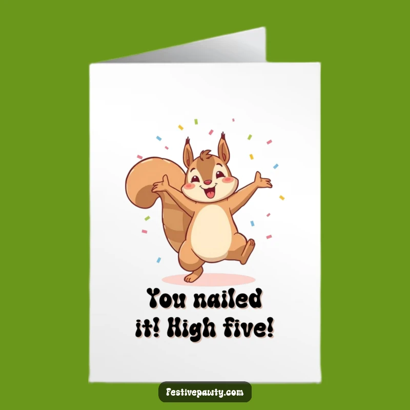 Free Printable Congrats Card: Joyful Squirrel Cartwheel for Any Achievement!