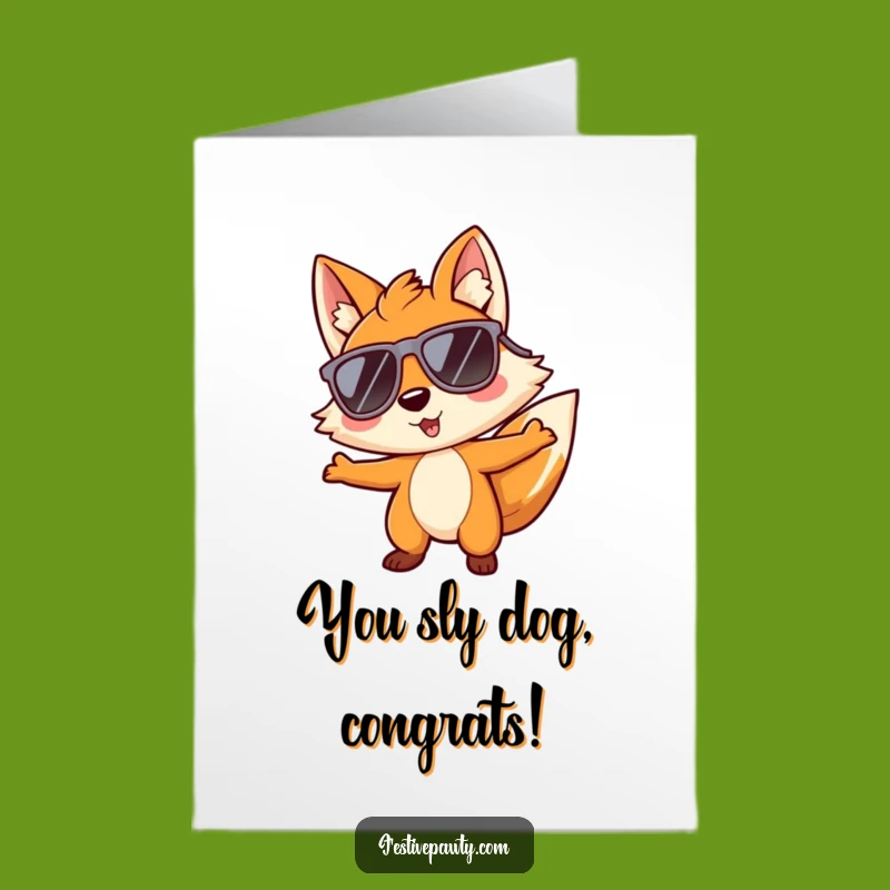 Free Printable Congrats Card: Groovy Fox Sunglasses Humorous Downloadable Greeting