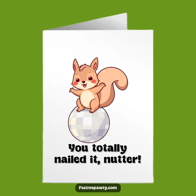 Free Printable Congrats Card: Squirrel's Disco Celebration - Downloadable Party Winner!