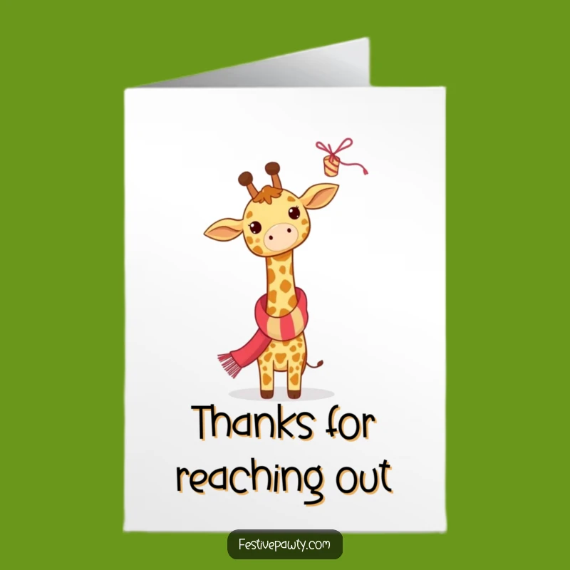 Festive Giraffe Thank You: Free Printable Tall Thanks Downloadable Gift