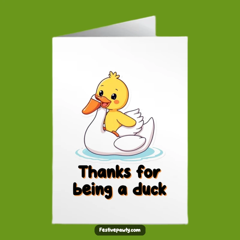 Free Printable Thank You Card: Duck Swan Float Gratitude, Download!