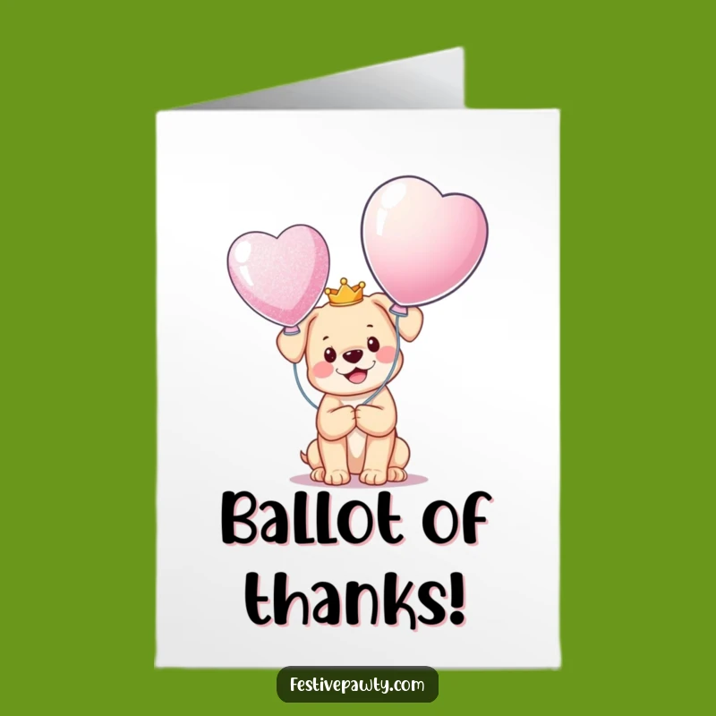 Free Printable Thank You Card: Puppy King Gratitude! Funny Downloadable Gift