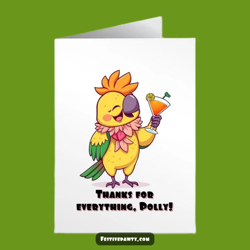 Free Printable Thank You Card: Parrot Party Thanks! Funny Downloadable Gift