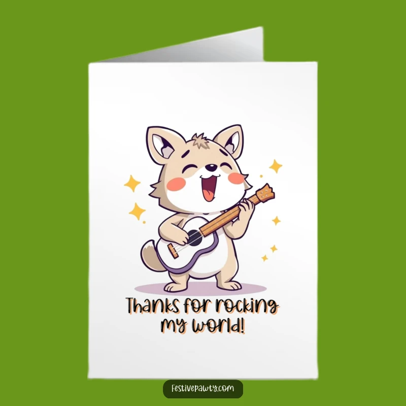 Free Printable Thank You Card: Grateful Animal Musician Funny Downloadable Gift