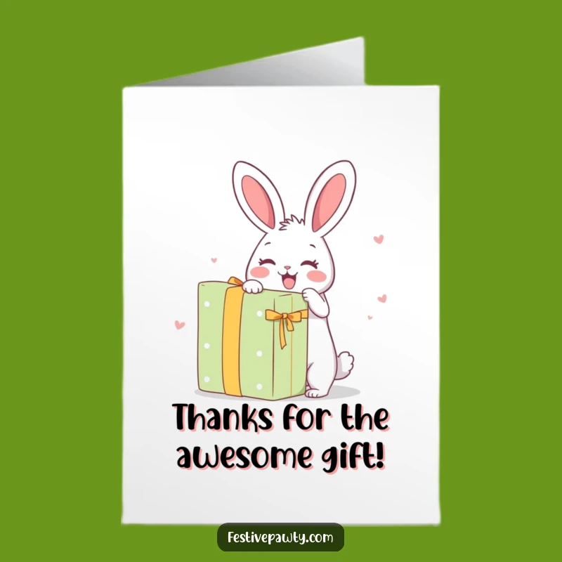 Free Printable Thank You Card: Rabbit's Giant Gift of Gratitude - Downloadable Thanks!