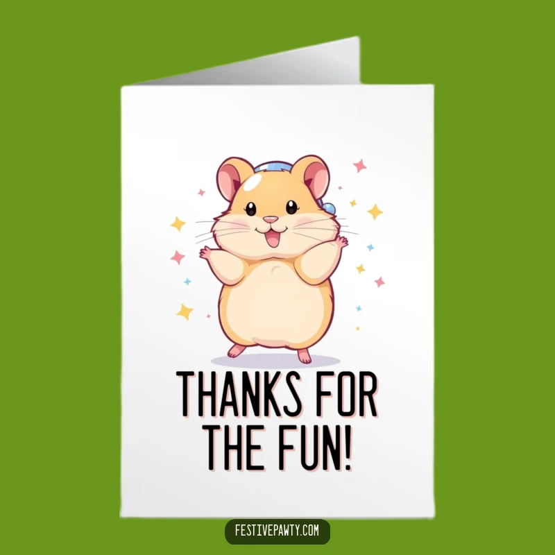 Free Printable Thank You Card: Disco Hamster Thanks! Funny Downloadable Gift