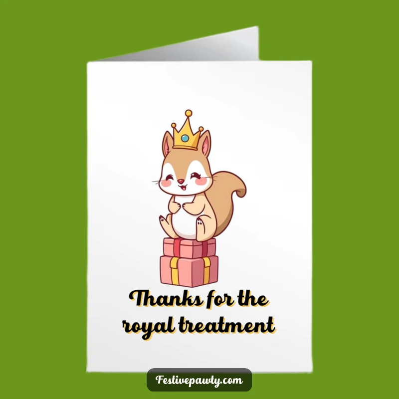 Grateful Squirrel Thank You: Free Printable Crowned Thanks Downloadable Gift