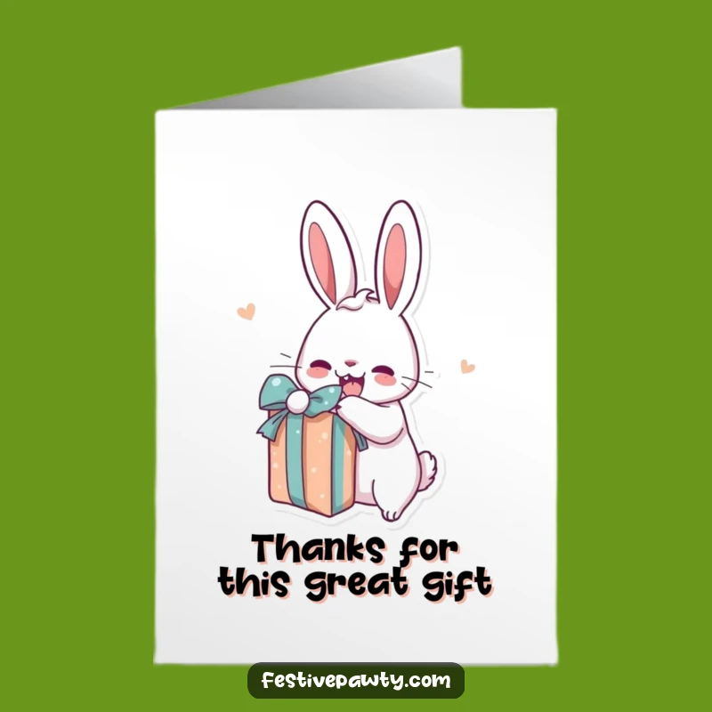 Free Printable Grateful Rabbit Thank You Card - Cheerful Digital Download Gift