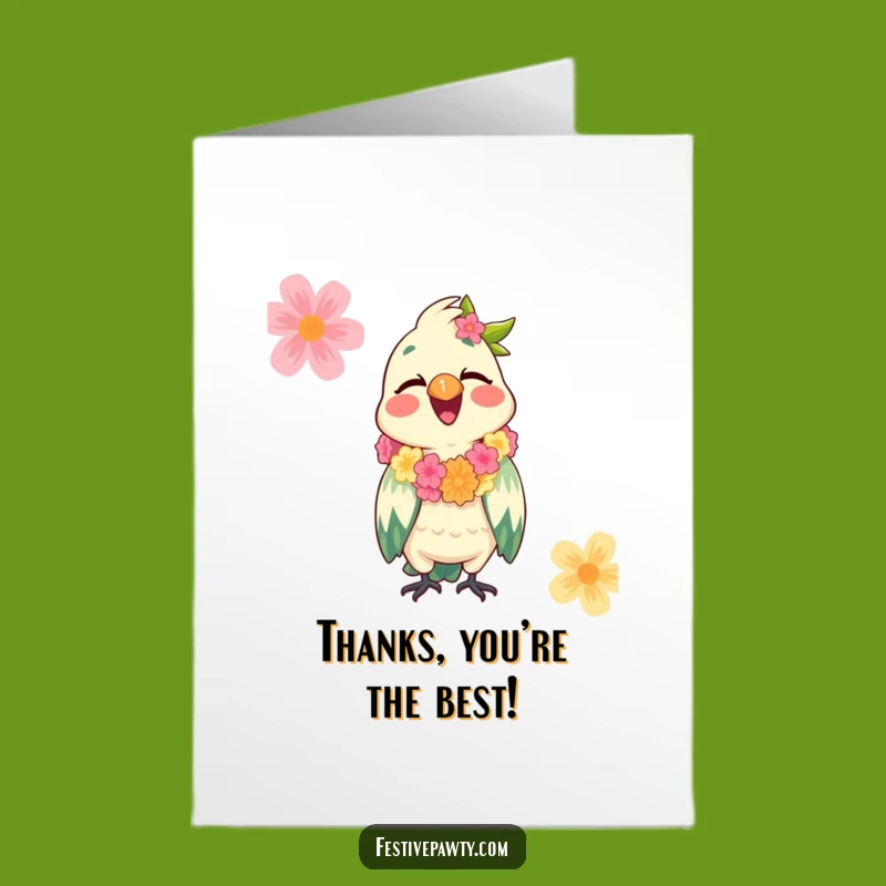 Free Printable Thank You Card: Parrot Aloha, Heartfelt Downloadable Gift