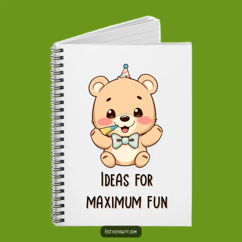 Funny Bear Cub Party Horn Notebook: Jot Fun Ideas with Humorous Flair