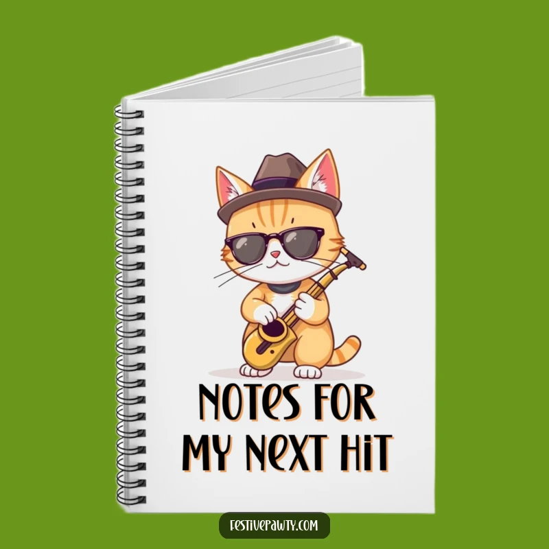 Funny Cool Cat Saxophone Notebook: Jot Down Your Melodies